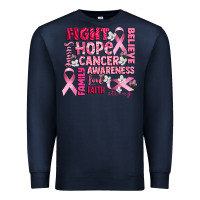 Navy cancer awareness fight believe hope survive Premium Sweatshirt - CowGirlArtShop