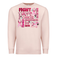 Pale Pink cancer awareness fight believe hope survive Premium Sweatshirt - CowGirlArtShop