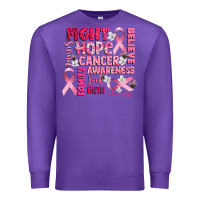 Purple cancer awareness fight believe hope survive Premium Sweatshirt - CowGirlArtShop