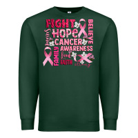 Sports Green cancer awareness fight believe hope survive Premium Sweatshirt - CowGirlArtShop