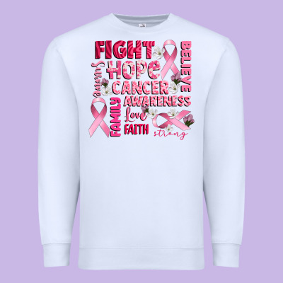 Cancer Awareness Fight Believe Hope Survive Premium Sweatshirt Designed By Cowgirlartshop