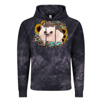 Cloud Black hedgehog with sunflowers and leopard Vintage Hoodie - Jasminsmagicworld