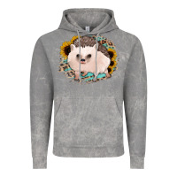 Cloud Rock hedgehog with sunflowers and leopard Vintage Hoodie - Jasminsmagicworld