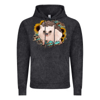 Vintage Arctic hedgehog with sunflowers and leopard Vintage Hoodie - Jasminsmagicworld