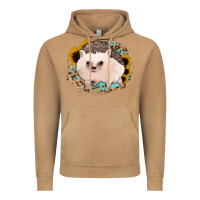 Vintage Camel hedgehog with sunflowers and leopard Vintage Hoodie - Jasminsmagicworld