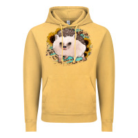 Vintage Mustard hedgehog with sunflowers and leopard Vintage Hoodie - Jasminsmagicworld