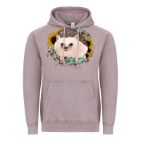 Vintage Zinc hedgehog with sunflowers and leopard Vintage Hoodie - Jasminsmagicworld