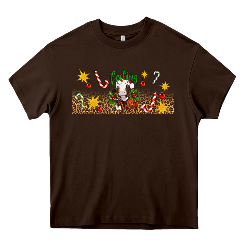 Christmas Feeling Jolly Cow Heavy Core Tee by Artiststas | Teevron