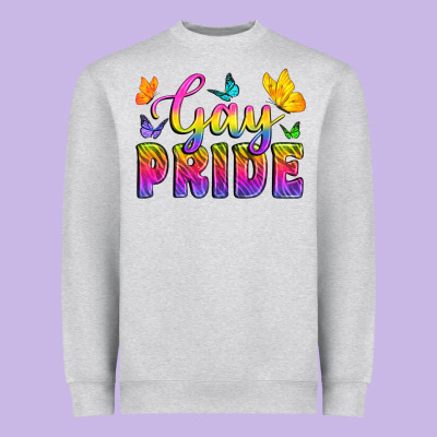 Gay Pride With Butterfly Heavyweight Sweatshirt Designed By Bundleandbundleshop