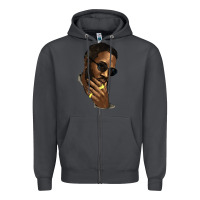 Smoke black man Zipper Hoodie - NancyCooperArtShop