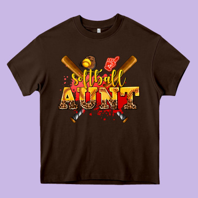 Softball Aunt Heavy Core Tee Designed By Adodesignshop