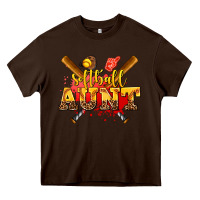 Chocolate Brown softball aunt Heavy Core Tee - AdoDesignShop