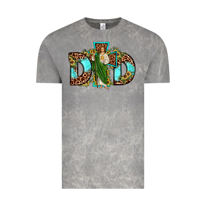 Dad San Judas Sunflower Leopard Turquoise Vintage Tee by JahusDesignShop | Teevron
