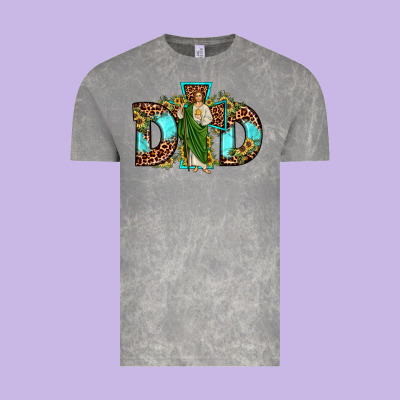 Dad San Judas Sunflower Leopard Turquoise Vintage Tee Designed By Jahusdesignshop