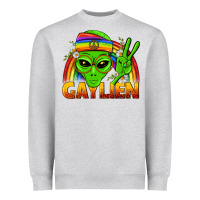 Heather Grey Gaylien LGBTQ Pride Heavyweight Sweatshirt - BundleAndBundleShop
