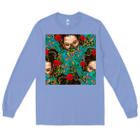 Colony Blue Messy Bun Mom And Cross With Leopard Patterns Long Sleeve Tee - BundleAndBundleShop