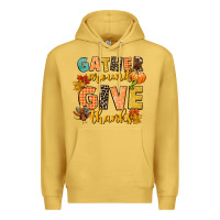 Antique Gold gather around and give thanks Premium Hoodie - CowGirlArtShop