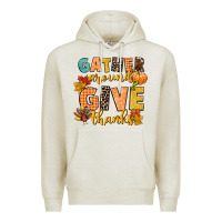 Oatmeal Heather gather around and give thanks Premium Hoodie - CowGirlArtShop