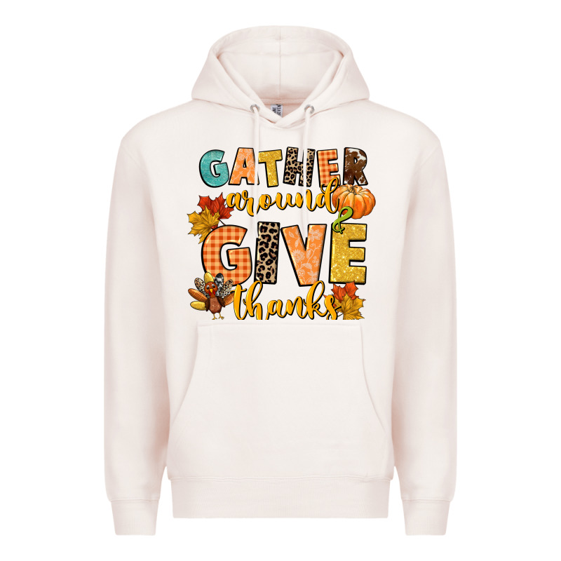 Gather Around And Give Thanks Premium Hoodie by CowGirlArtShop | Teevron