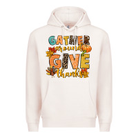 Pale Pink gather around and give thanks Premium Hoodie - CowGirlArtShop