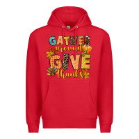 Red gather around and give thanks Premium Hoodie - CowGirlArtShop