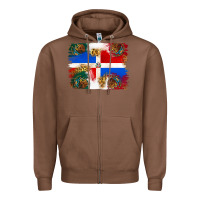 Chestnut Mexican and Puerto Rico Flag Zipper Hoodie - texasbilliewilder
