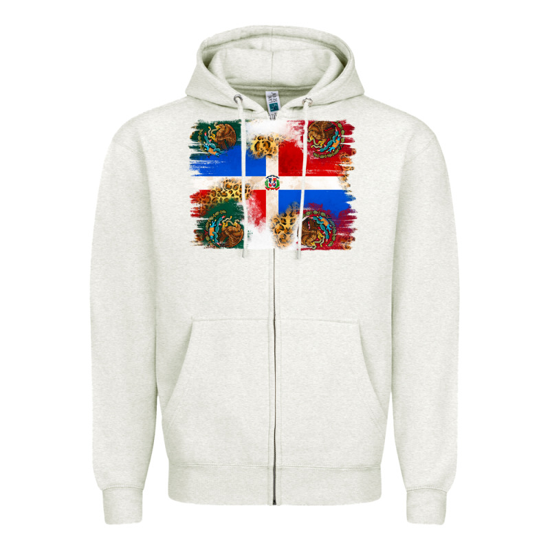 Mexican And Puerto Rico Flag Zipper Hoodie by texasbilliewilder | Teevron