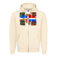 Sandshell Mexican and Puerto Rico Flag Zipper Hoodie - texasbilliewilder