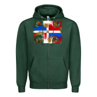 Sports Green Mexican and Puerto Rico Flag Zipper Hoodie - texasbilliewilder