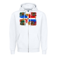 White Mexican and Puerto Rico Flag Zipper Hoodie - texasbilliewilder
