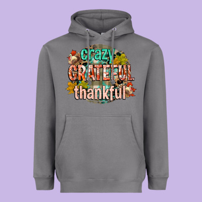 Crazy Grateful Thankful Heavyweight Hoodie Designed By Cowgirlartshop