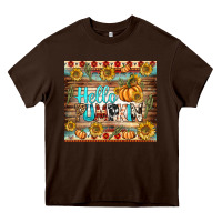 Chocolate Brown hello pumpkin tumbler Heavy Core Tee - BundleAndBundleShop