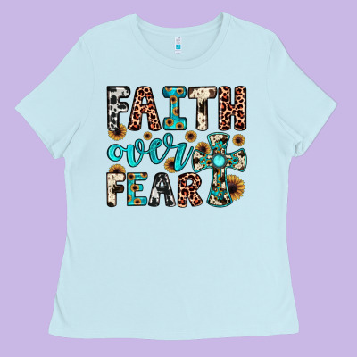 Faith Over Fear Ladies Tee Designed By Jahusdesignshop
