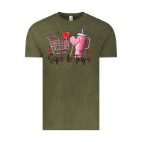 Vintage Olive sips & trips target inspired stanley Vintage Tee - MaliasSmallBusiness