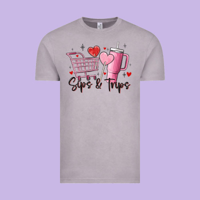 Sips & Trips Target Inspired Stanley Vintage Tee Designed By Maliassmallbusiness