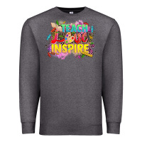 Charcoal Heather teach love inspire Premium Sweatshirt - CowGirlArtShop