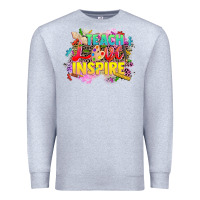 Heather Grey teach love inspire Premium Sweatshirt - CowGirlArtShop