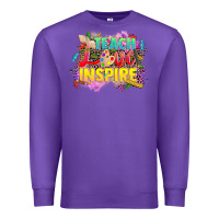 Purple teach love inspire Premium Sweatshirt - CowGirlArtShop