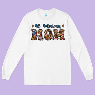 All American Mom Long Sleeve Tee Designed By Bundleandbundleshop