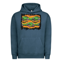 Pigment Midnight Navy Halloween Skull Background Urban Hoodie - BundleAndBundleShop