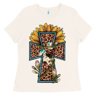 Bone leopard cross  sunflower Ladies Tee - JahusDesignShop