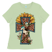 Matcha leopard cross  sunflower Ladies Tee - JahusDesignShop