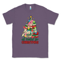 Lavender christmas book tree Classic Tee - MaliasSmallBusiness
