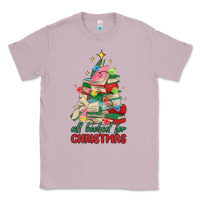 Lilac christmas book tree Classic Tee - MaliasSmallBusiness