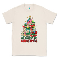 Natural christmas book tree Classic Tee - MaliasSmallBusiness
