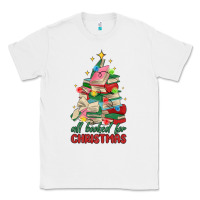 White christmas book tree Classic Tee - MaliasSmallBusiness