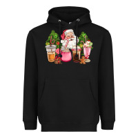 Black pink christmas santa coffe cups Heavyweight Hoodie - CowGirlArtShop