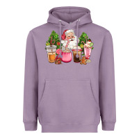 Lavender pink christmas santa coffe cups Heavyweight Hoodie - CowGirlArtShop