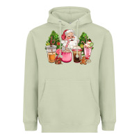 Matcha pink christmas santa coffe cups Heavyweight Hoodie - CowGirlArtShop