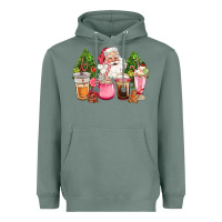 Sage pink christmas santa coffe cups Heavyweight Hoodie - CowGirlArtShop